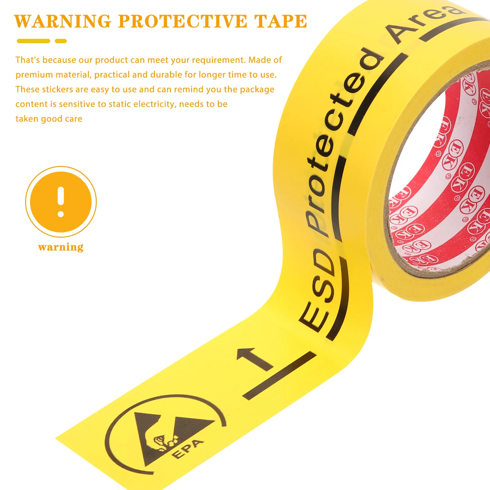 Reflective Safety Tape Anti-static Plumbing Electrostatic Warning Decals Self Adhesive Waterproof