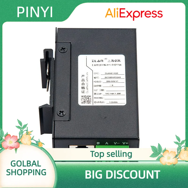 

ZLAN5143D Малый размер Модербус RTU на DIN-рейку TCP Ethernet Один последовательный порт Приложения IoT Сеть связи Modbus