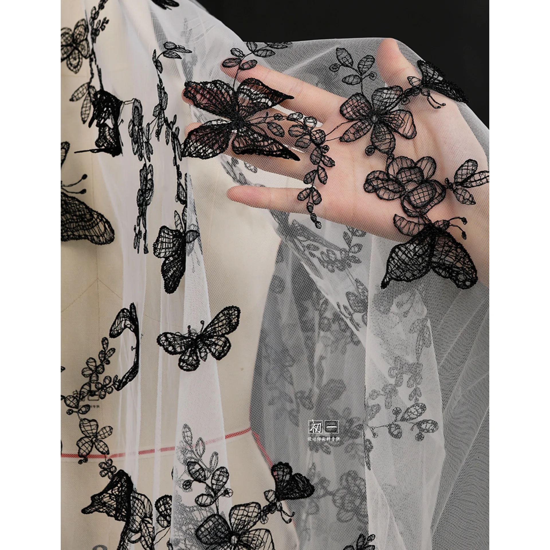 Embroidery Thread Three-Dimensional Embroidery Gauze Creative Wedding Dress Handmade DIY Skirt Clothing Designer Fabric