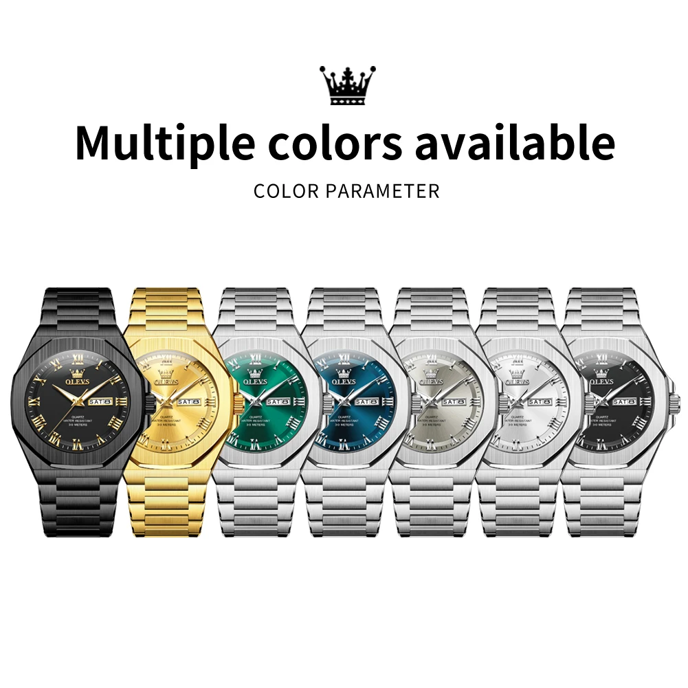 OLEVS 3727 Neue Uhr Mann Sport Quarzuhr Wasserdicht Woche Datum Uhren Für Mann Geschenk Box Original Luxus Business Marke