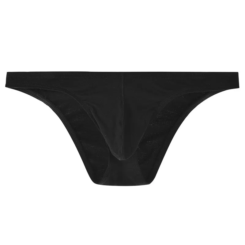 Briefs Men Thin Breathable Small Pouch Panties Low Waist Soft Sweat-Absorbing Bikini Underwear Summer Translucent Underpants