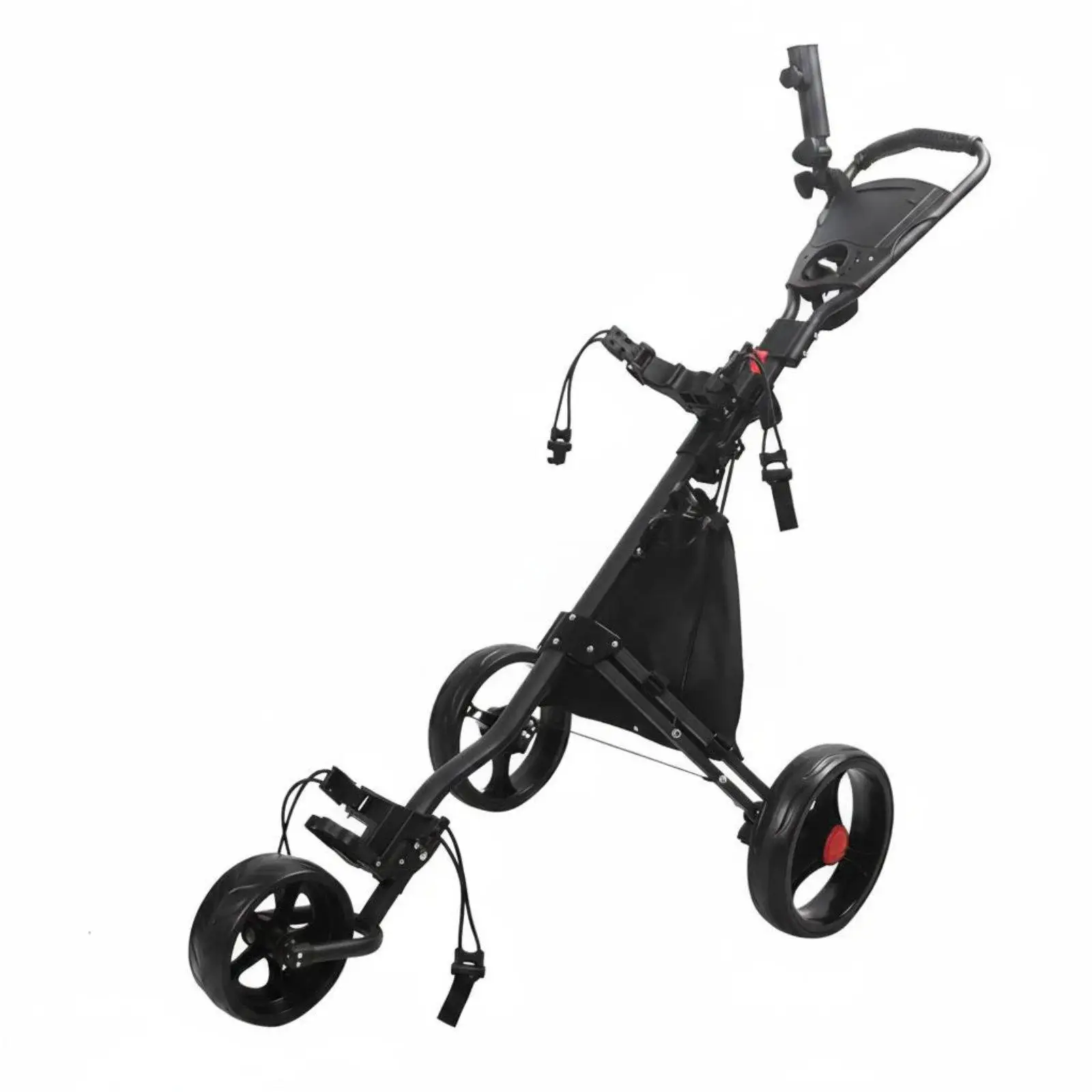 Foldable Golf Cart Smooth Rolling Wheel Golf Trolley Bag Push Cart for Easy Club Carrying Golf Accessories