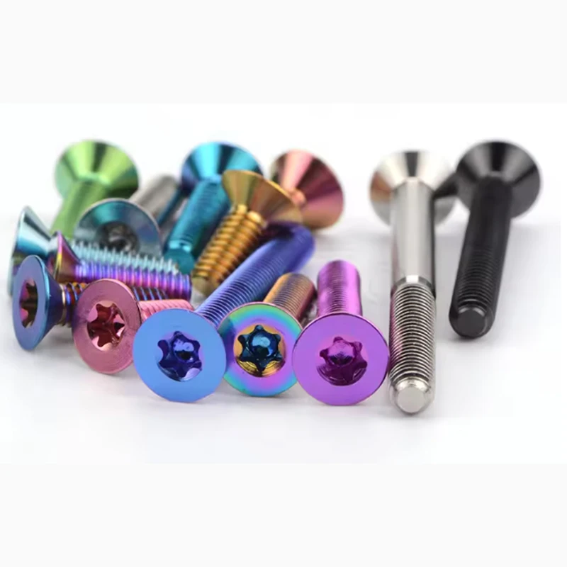 1pcs Titanium Bolt M3x6/8/10/12/14/16/18/20/25/30mm Torx Flat Countersunk Head Screw For Bicycle Motorcycle Car