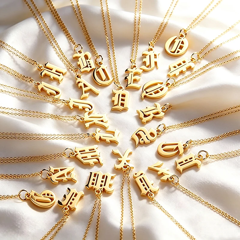Initial Letter Necklace 18K Gold - 여성용 레터 목걸이, 맞춤형 목걸이, 18K