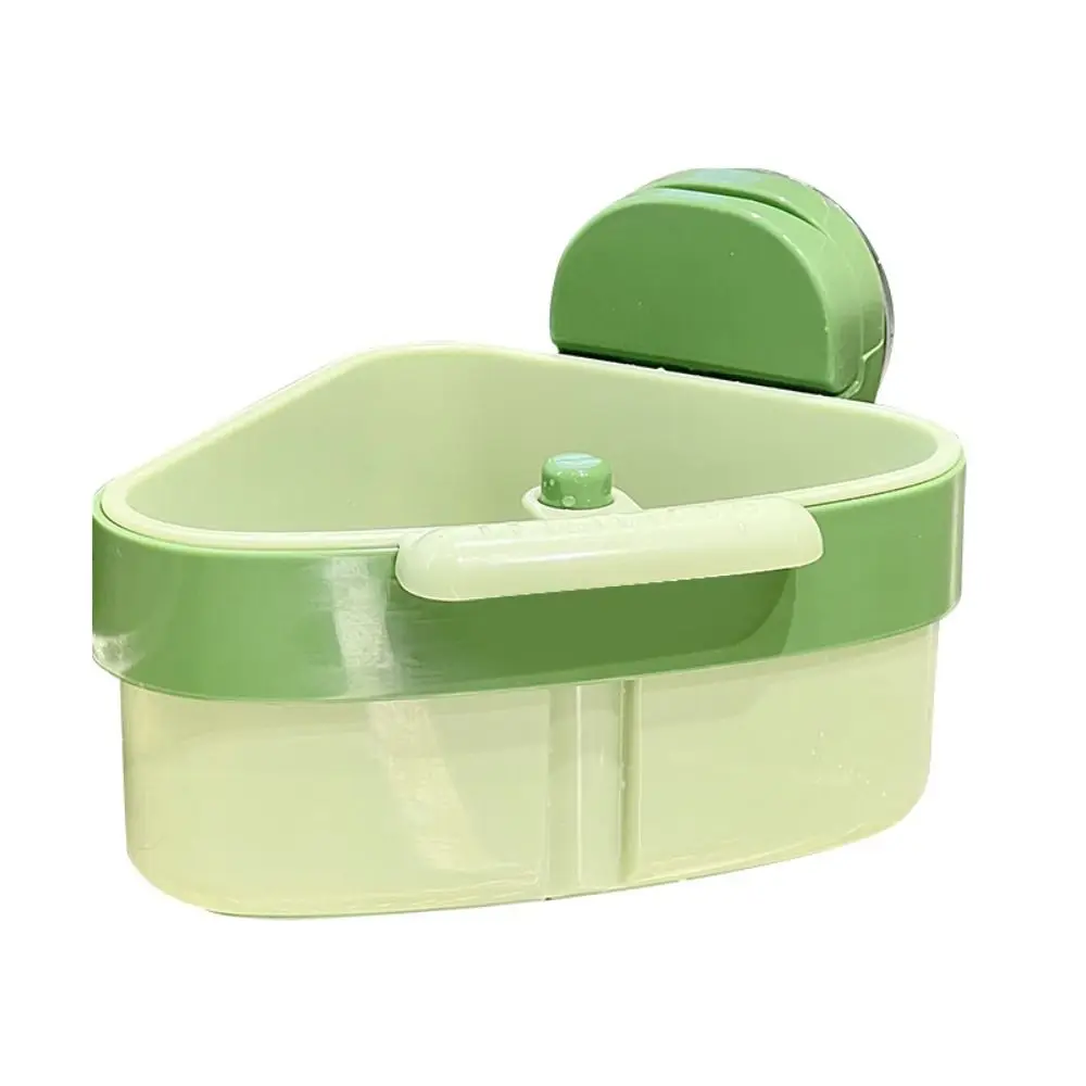 Removable Plastic Sink Drainage Basket One-touch Drainage Press-Type Bottom Release Food Scraper Basket Triangular Shape