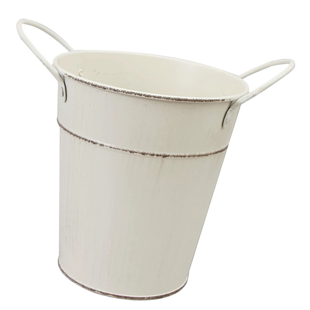 

Retro Iron Vase Decorative Flower Pot for Home Farmhouse Kitchen Bedroom Living Room Vintage Bucket Rustic GardenDecoration Iron