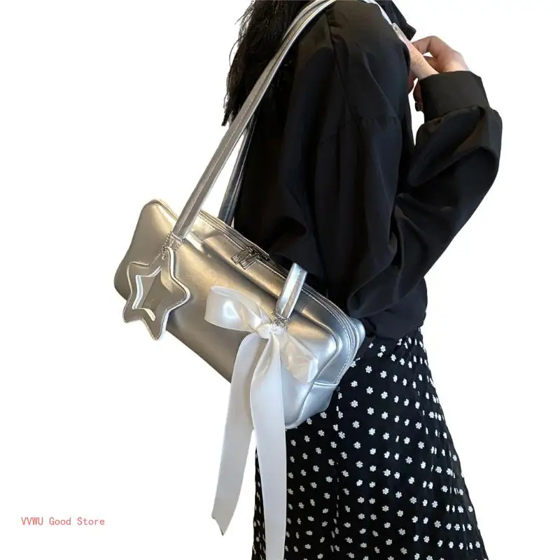 

Underarm Bag Bowknot Handbag Large Capacity PU Leather Women Shoulder Bags