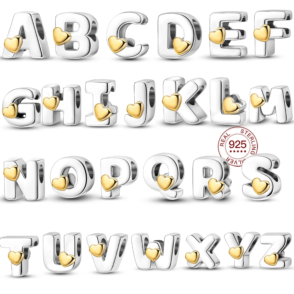 New Hot 26 Letters Original Love Simple Pendant Fit Bracelet Diy For Women Fashion Jewelry Fine Birthday Gift Daily Wear