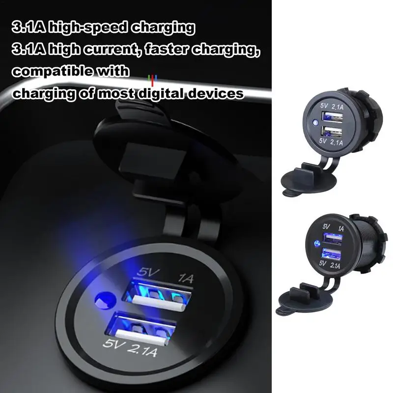 

QC3.0 Car Charger 12 24V Dual Connector Charger Adapter Auto Quickly Charge Adapter Power Outlet Car USB Fast Charging Socket