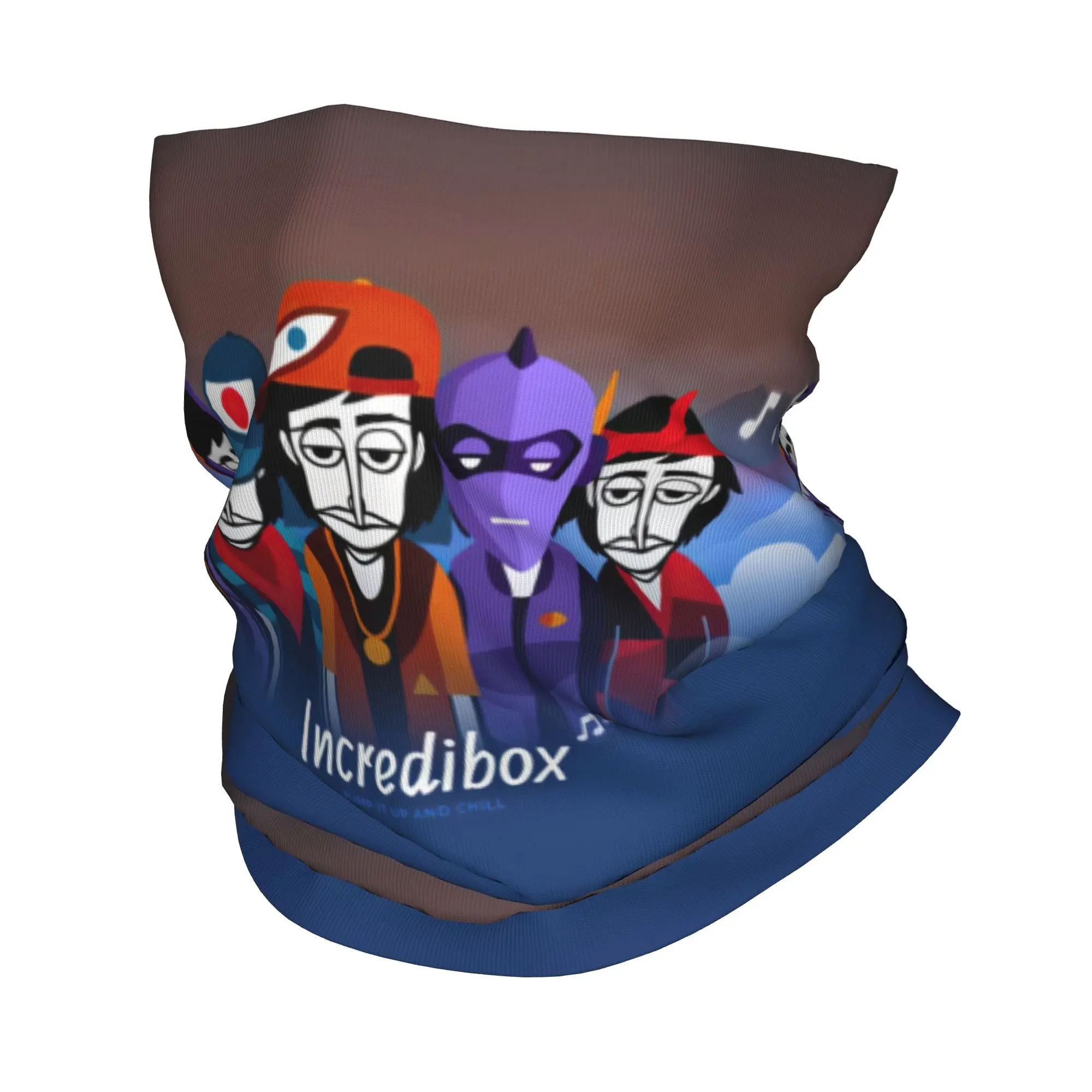 Custom Incredibox Music Video Game  Neck Gaiter Men Women Windproof Winter  Bandana Scarf for Hiking