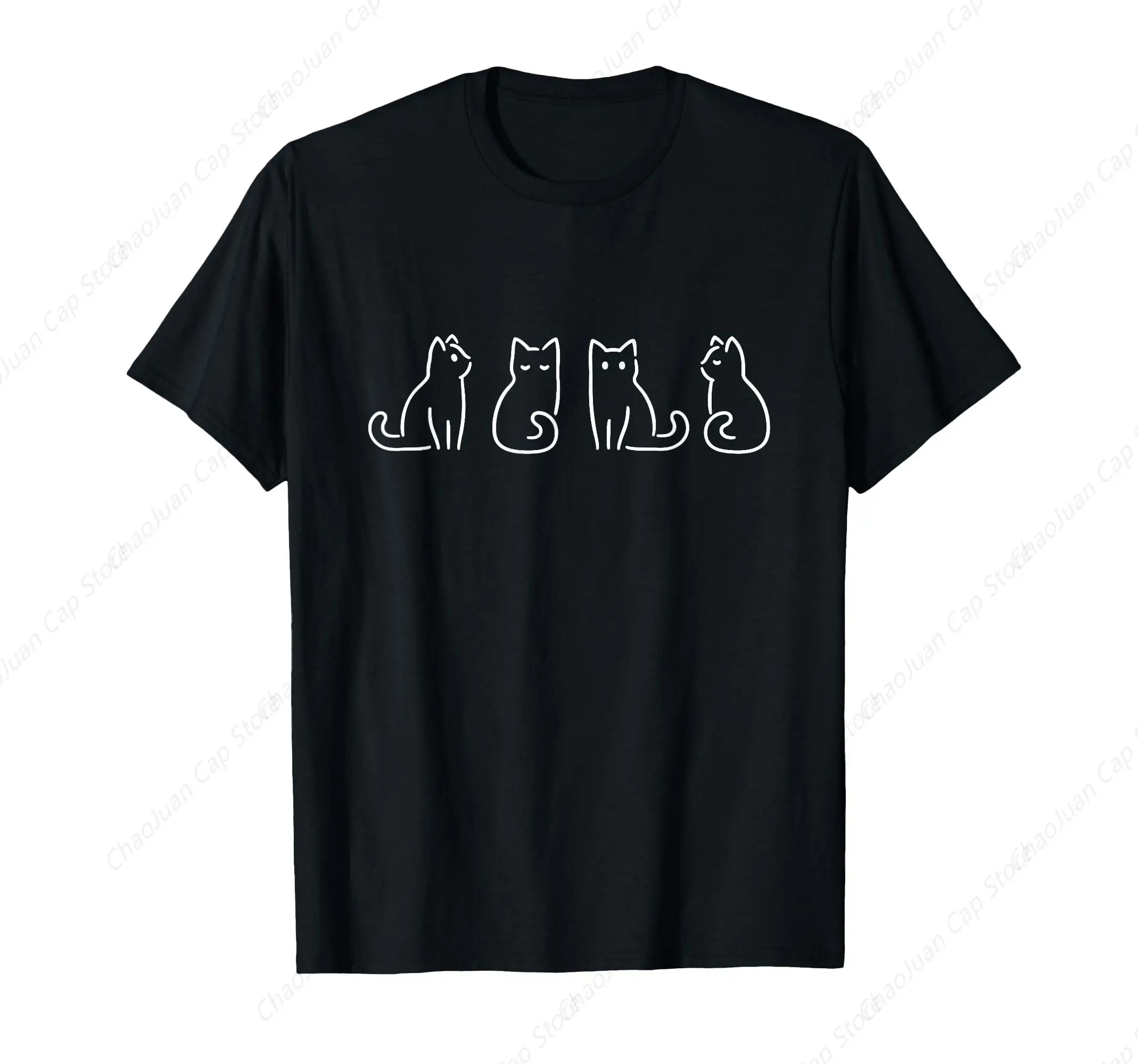 

Cat Poses Cat Lover Minimalist Art T-Shirt