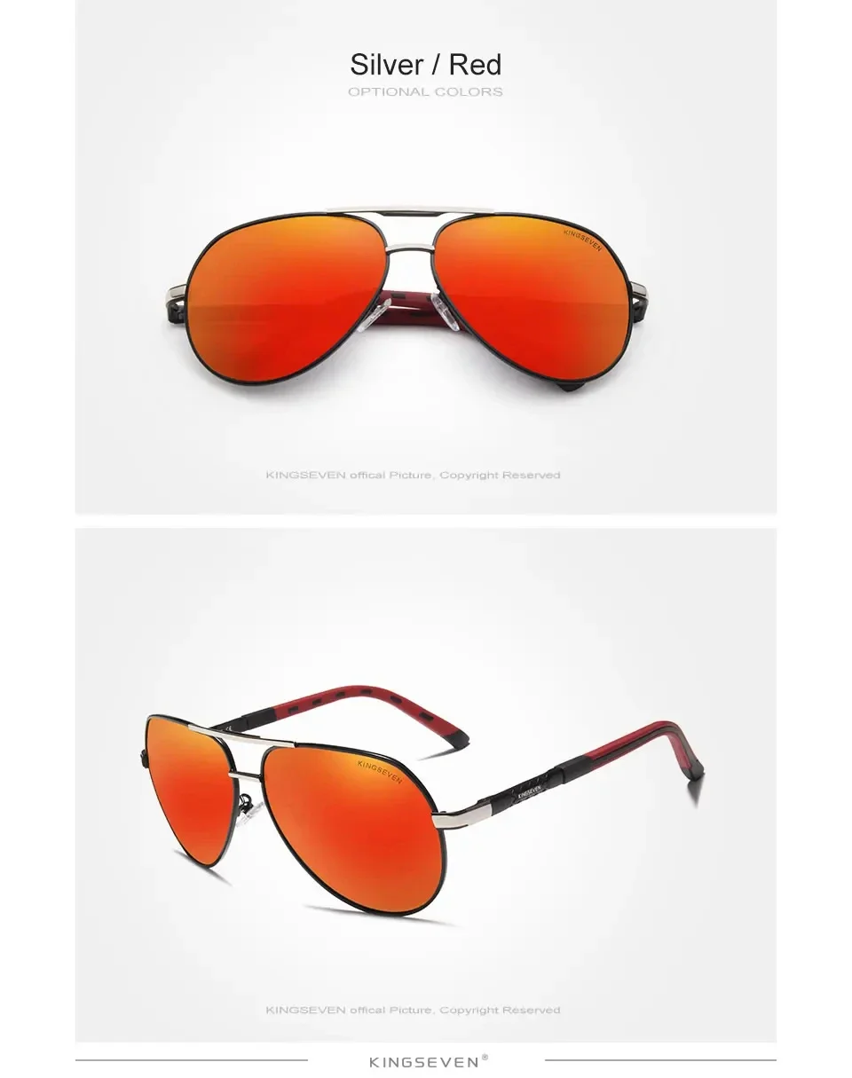 KINGSEVEN Mode Männer Sonnenbrille Luxus UV400 Polarisierte Gläser Frauen Pilot Outdoor Kausalen Männlich Weiblich Angeln Fahren Brillen – Detail 8