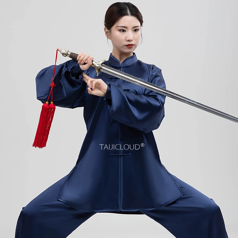 Men's Pure Silk Tai Chi Kung Fu Suit, Breathable Martial Arts Training & Practice Outfit for Traditional Chinese Martial Arts