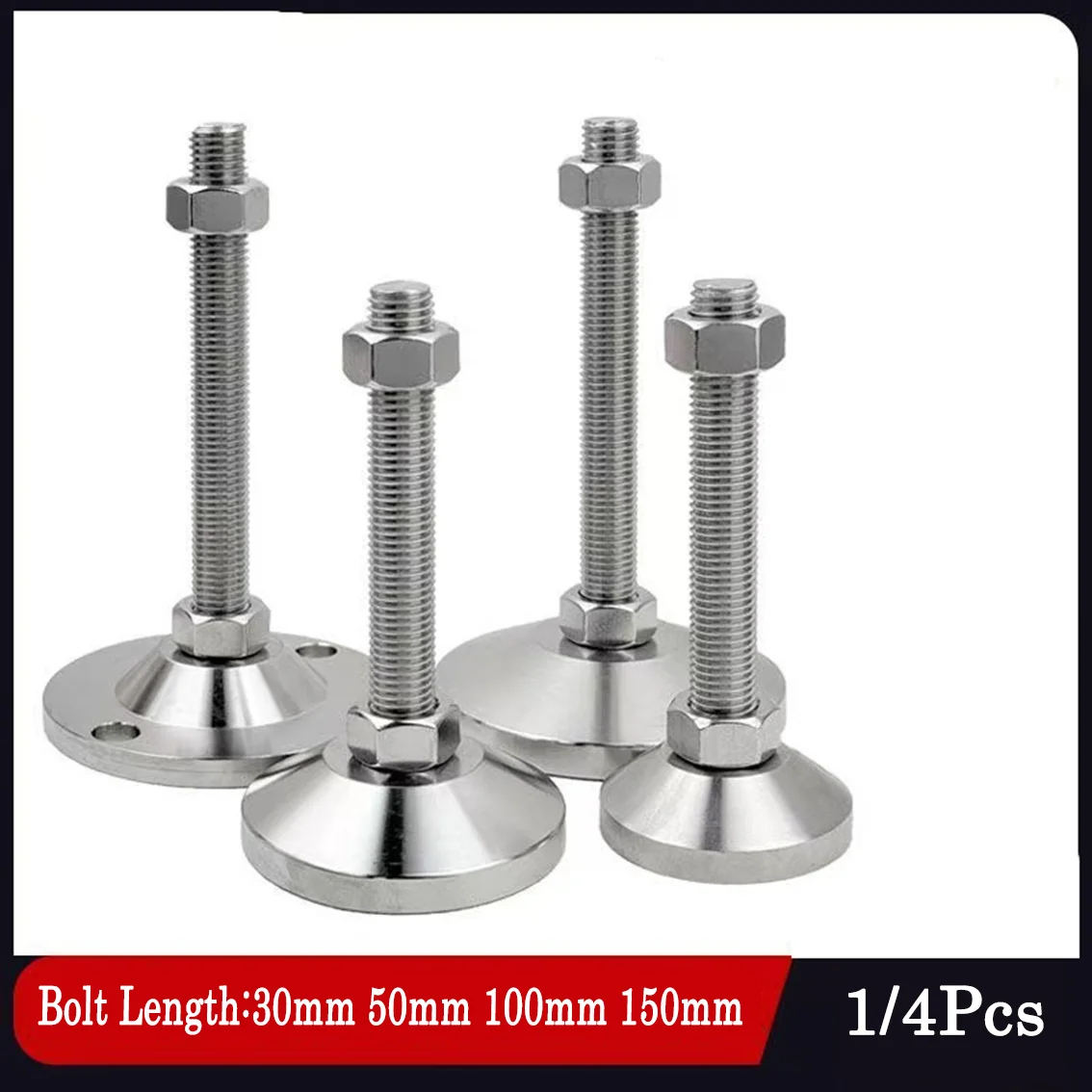 M6 M8 M10 M12 M14 M16 Universal Heavy-Duty Adjustable Foot Cup/Support Shoe Mechanical Joint Adjustment Foot Fixed Pad D30-D80