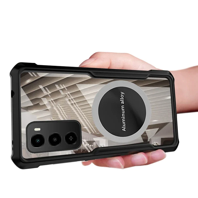 Case For itel City 100 A90 S25 Ultra Car Mounted Magnetic Suction Airbag Cover For itel City 100 A90 S25 Ultra Clear Backplane