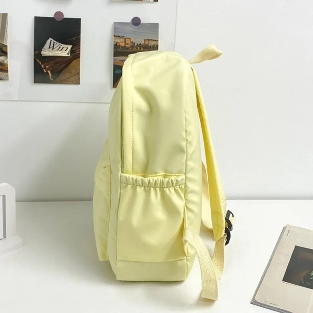 Minimalist Design Korean Style Backpack Lightweight Waterproof Nylon Large Capacity Backpack Solid Color Simple Style
