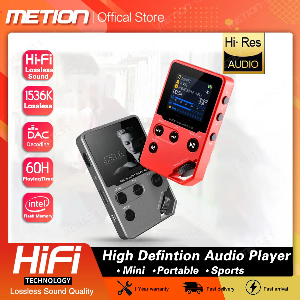 Original Hi-Res Audio MP3 Player Mini Sports HiFi Stereo Digital Audio Music Player HD Lossless APE FLAC OGG ACC Max support128G