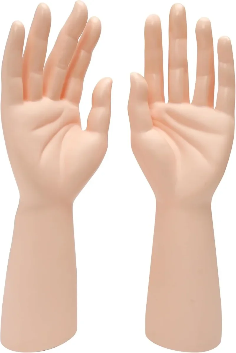 

One Pair Male Mannequin Hand Left Right Model Display Stand for Gloves Rings Jewelry