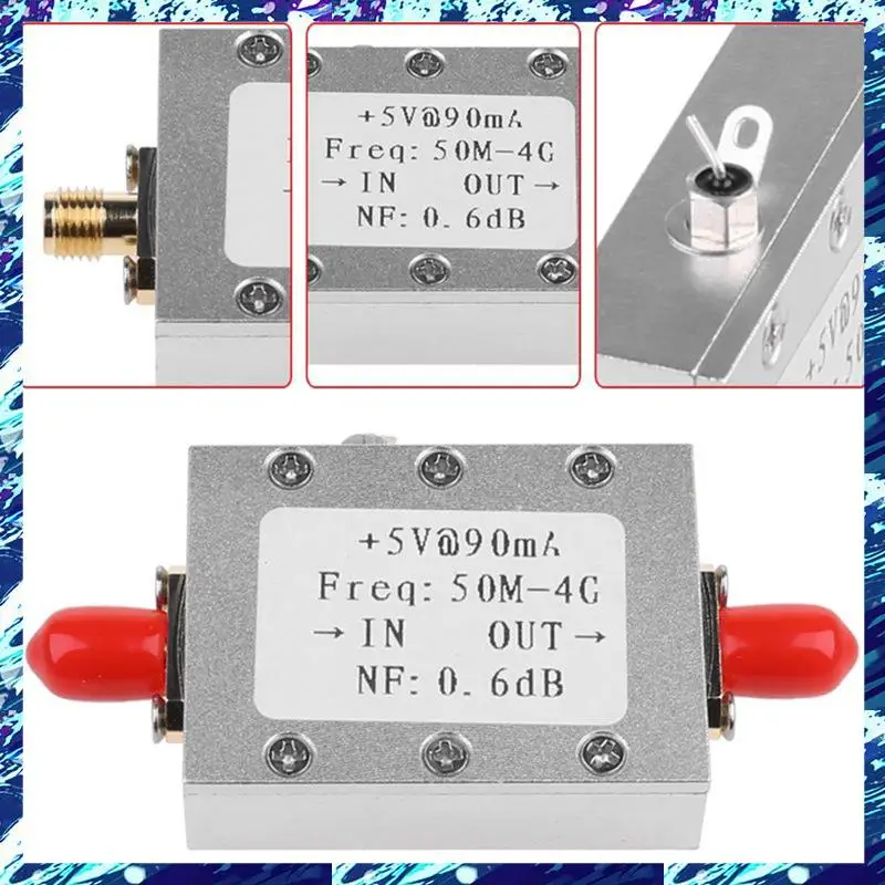 RF Amplifier Module Metal RF Amplifier Module Ham Radio Board LNA 50M-4Ghz NF=0.6DB