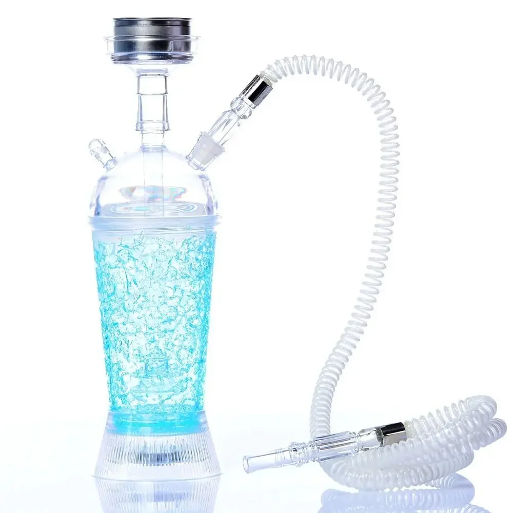 

Portable Car Hookah Cup Set with LED Light Chicha Bowl Water Pipe Transparent Shisha Set Outdoor Travel Smoking Accessories