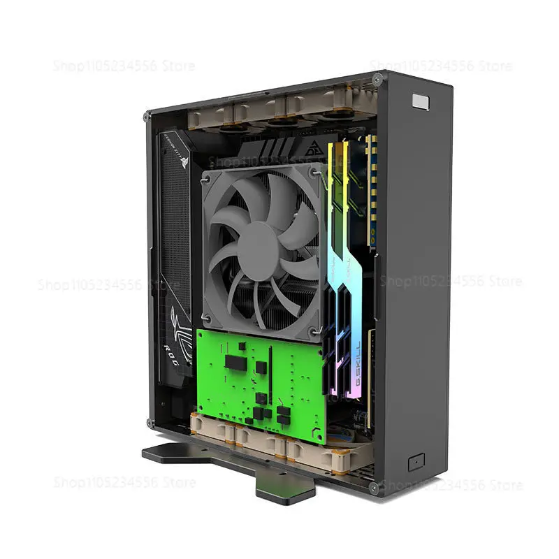 2.2L mini DC-M2 All Aluminum ITX Case For iGPU Supports Built-in DC-ATX Power