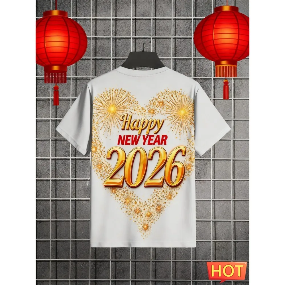 T-shirtFashionTrendMen's and Women's Round NeckPrinted T-shirt Casual