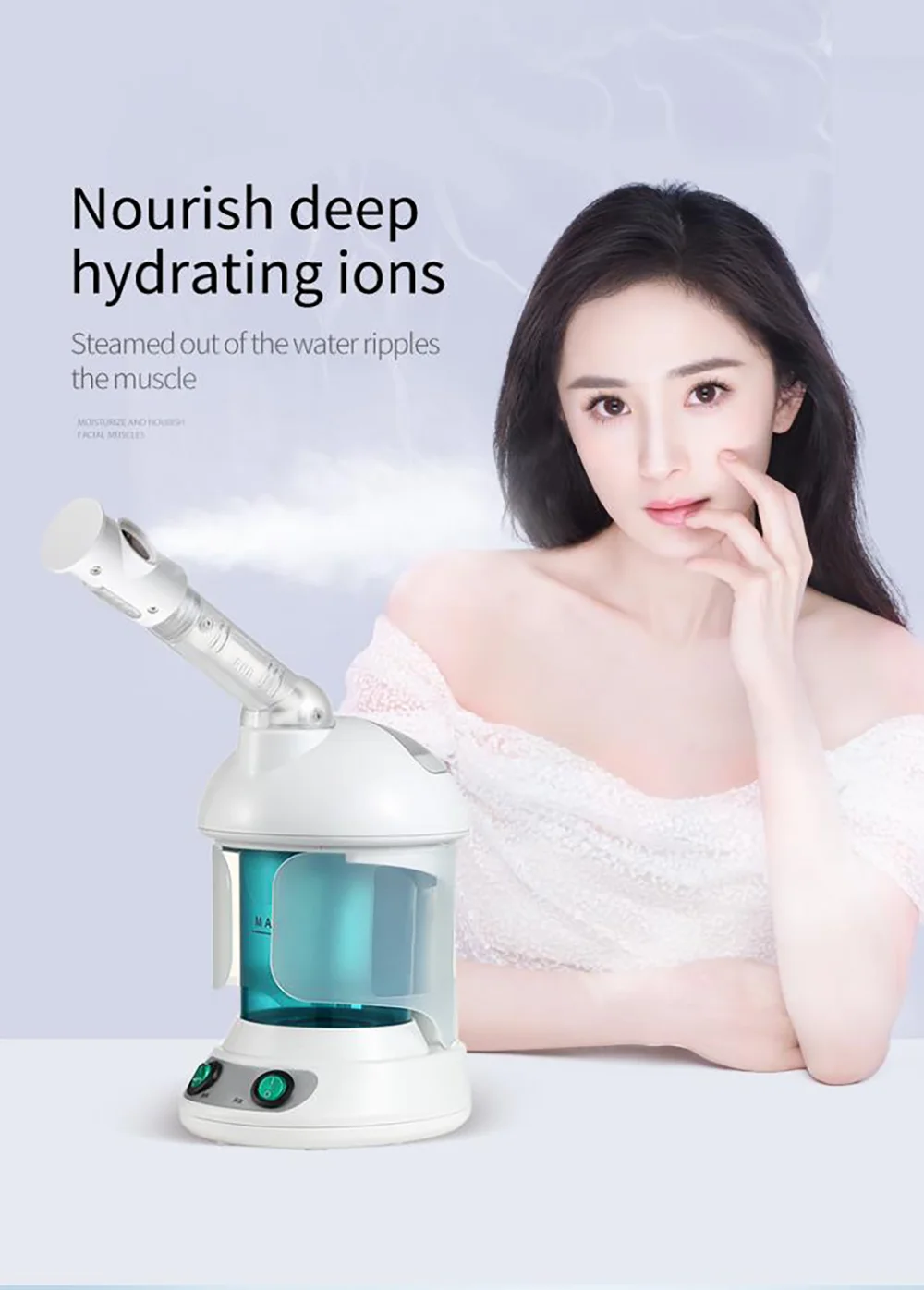 

Ozone Facial Steamer Ionic Spray Warm Mist Humidifier Face Deep Cleaning Whitening Vaporizer Spa facial Steaming Skin Care tools