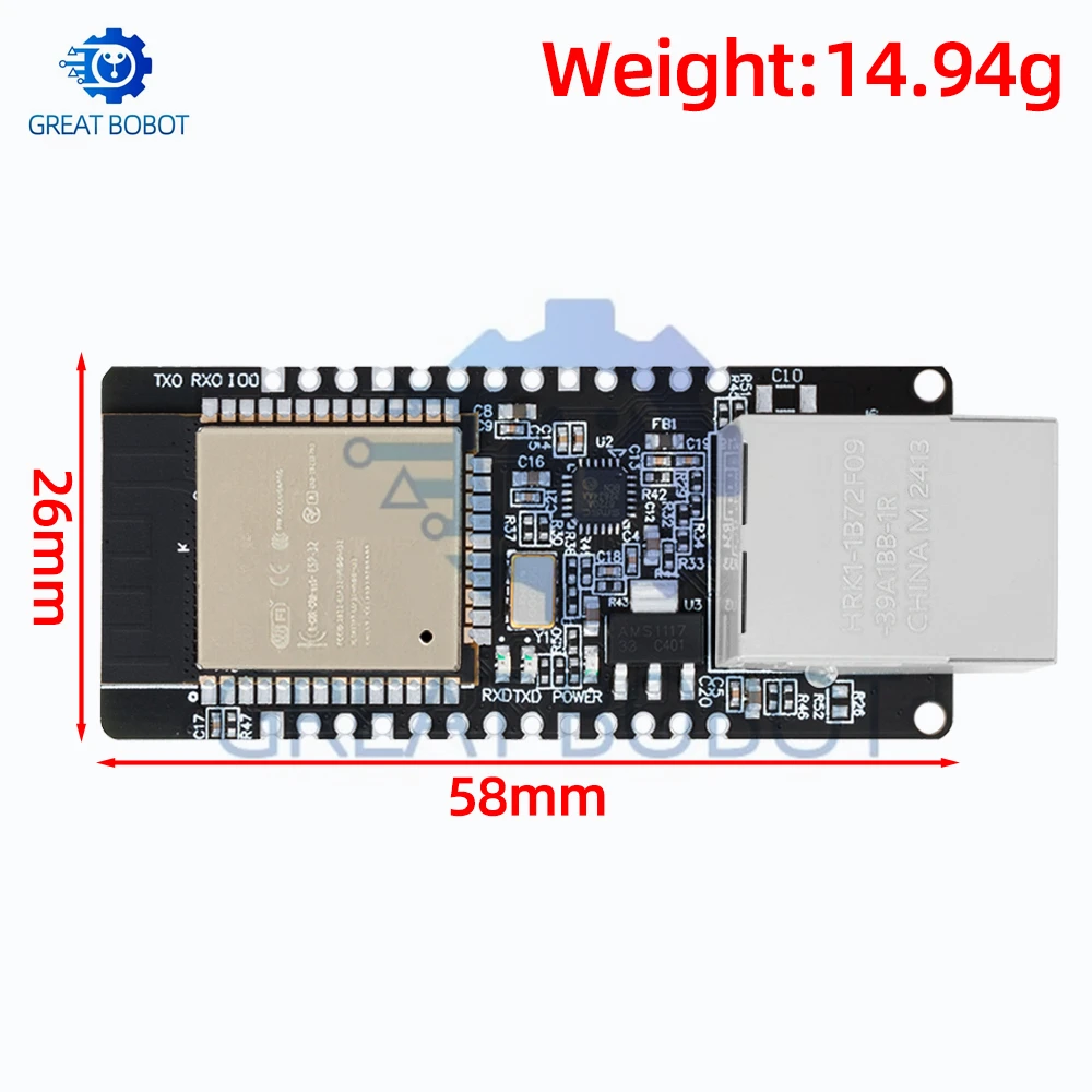 WT32-ETH01 Embedded Serial Port Networking Ethernet Bluetooth-compatible WIFI Combo Gateway MCU ESP32 Wireless Module Board