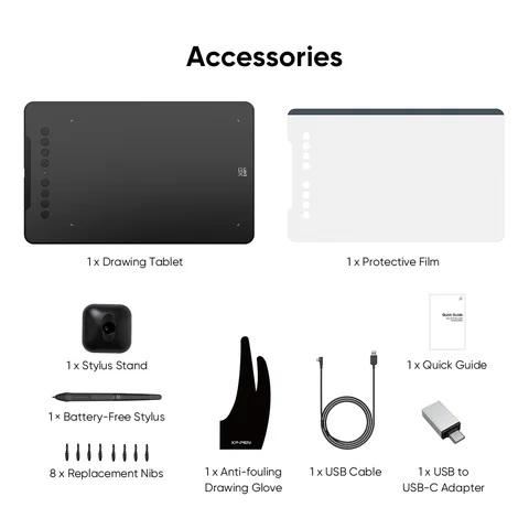 XPpen Deco 01 V3 графический планшет черный