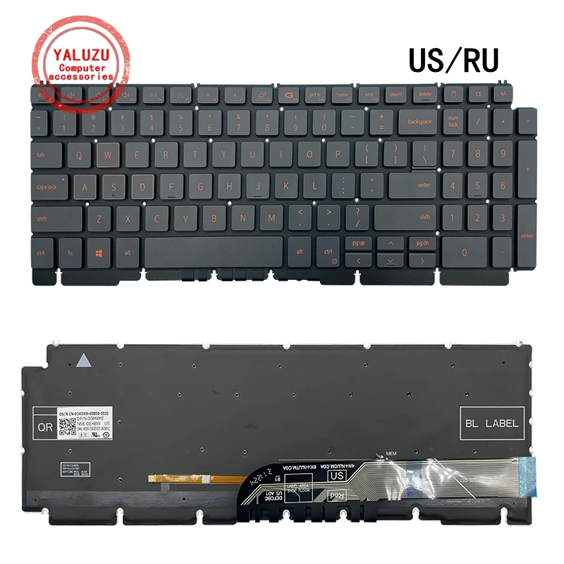 NEW US/RU RGB Red Backlit For Dell G15 Ryzen Edition 5515 5520 5510 5511 0R2GPD 0THG34 0DKDXH Laptop Keyboard