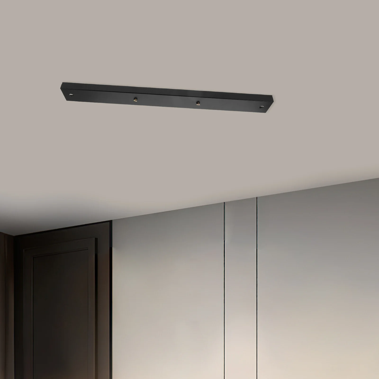 

1pcs Multihead Pendant Lamp Canopy Base Rectangular Metal Ceiling Light Plate Cover Decorative Fixture Mounting Hardware Black