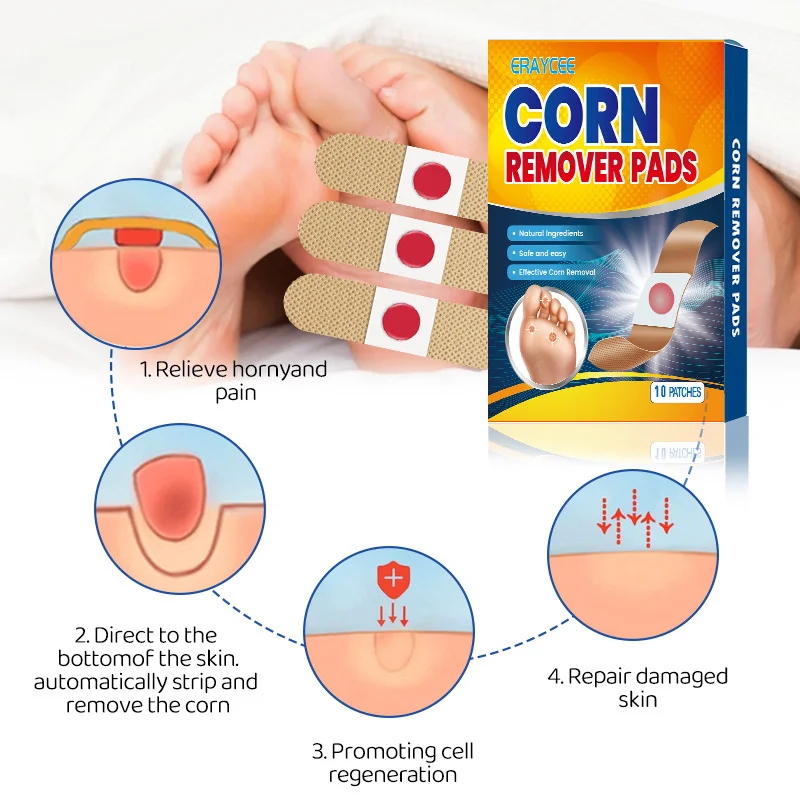 Foot Toe Corn Pad Remover, Callus Almofada Pads, Adesivo Removedores de Pés, Salicílico Calos, Fast Step, Dedo Tratamentos, Ácido