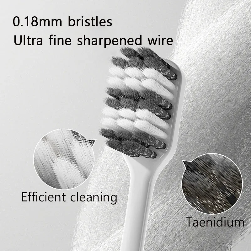 Classic Black And White Spiral Soft Bristled Couple's Toothbrush Adults Household Cleaning Gum Protection Set Caring Oral Cavity