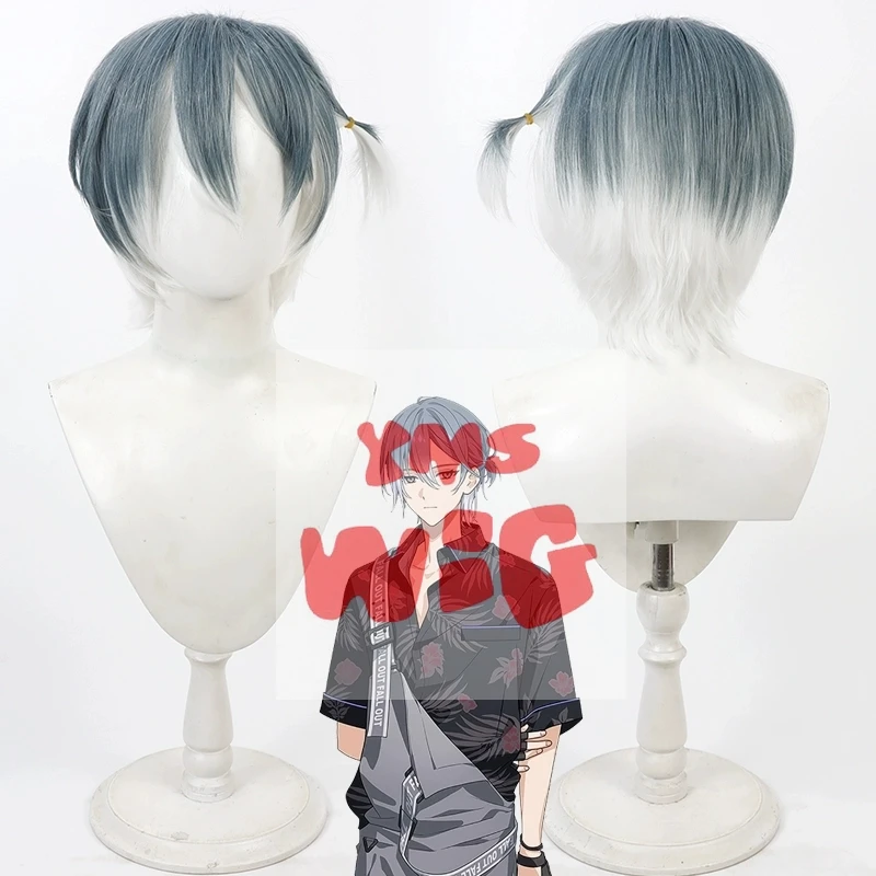 Game 18TRIP EIGHTEEN TRIP Hachinoya Nagi Cosplay Wig Gray Blue Gradient Silver Short Heat Resistant Synthetic Hair