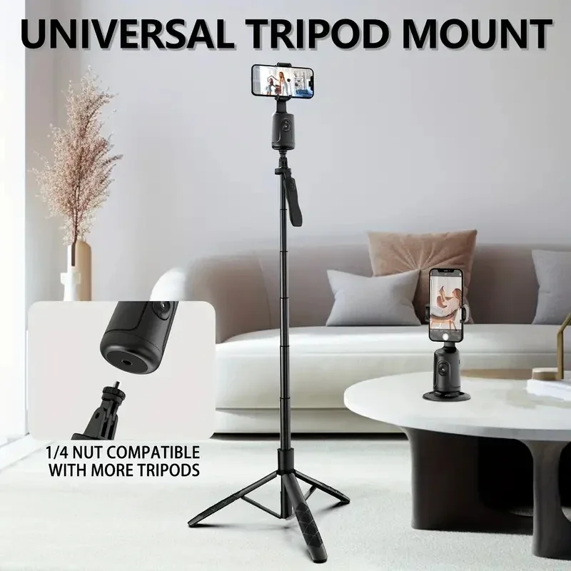 360 Rotation Auto Face Tracking Phone Holder Tripod Stand Smart Selfie Stick Fast Face & Object Tracking Cameraman Robot Mount