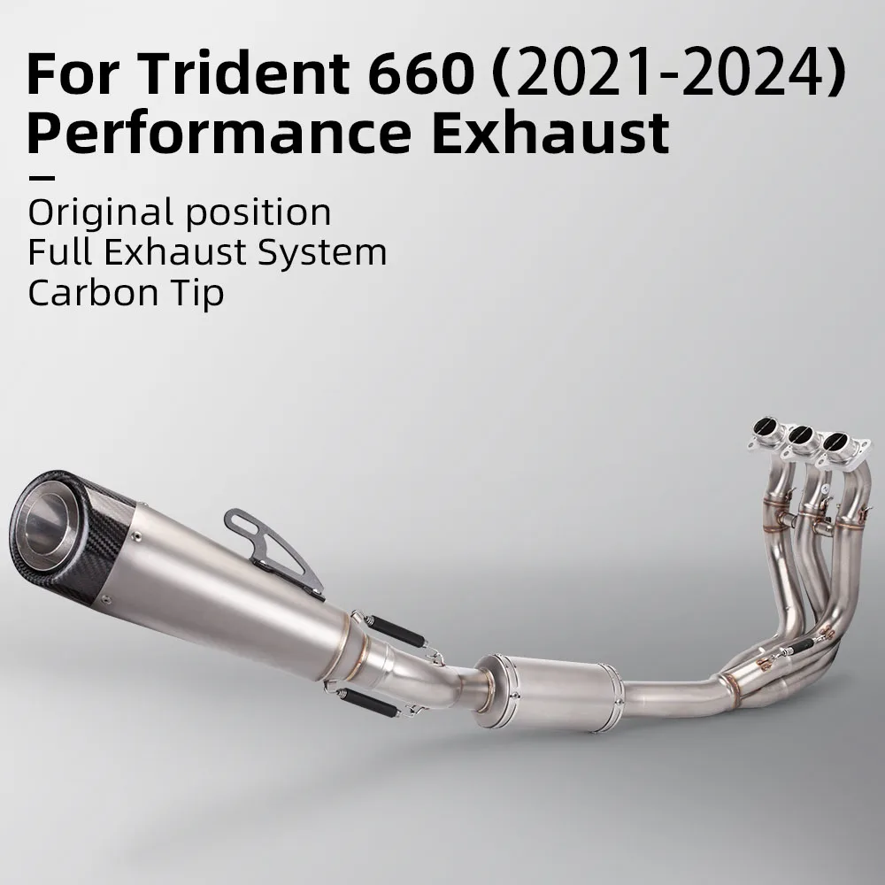 For Triumph Trident Tiger 660 Tiger 660 Sport 2021 2022 2023 Motorcycle Exhaust system muffler pipe tube Full System