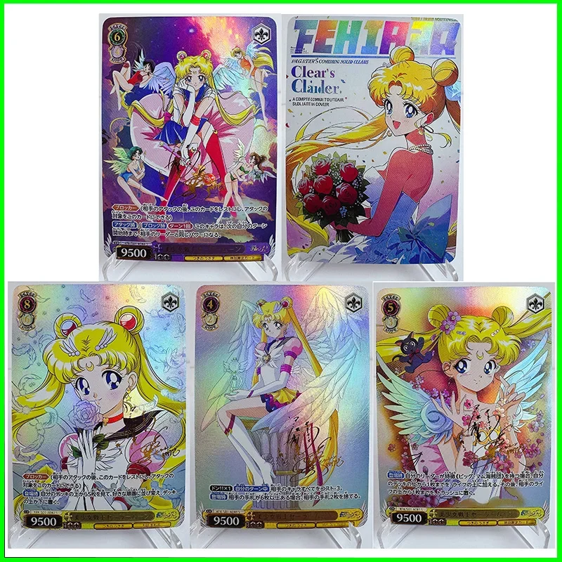 Sailor Moon collectible cards boy games toys table games birthday gifts DIY anime Rui Daki Nahida Ganyu Premium Flash Card 5PC