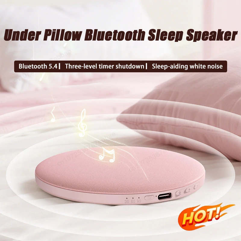 Ultra-Thin Pillow Bluetooth Sleep Speaker Wireless Bedside Audio Device Long Standby Time Superb HiFi Sound With Timer Function