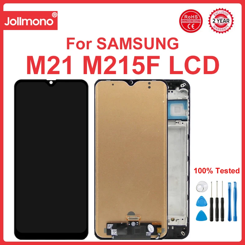 

M215 Display Screen for For Samsung Galaxy M21 M215 M215F M215F/DS Lcd Display Touch Screen Digitizer With Frame