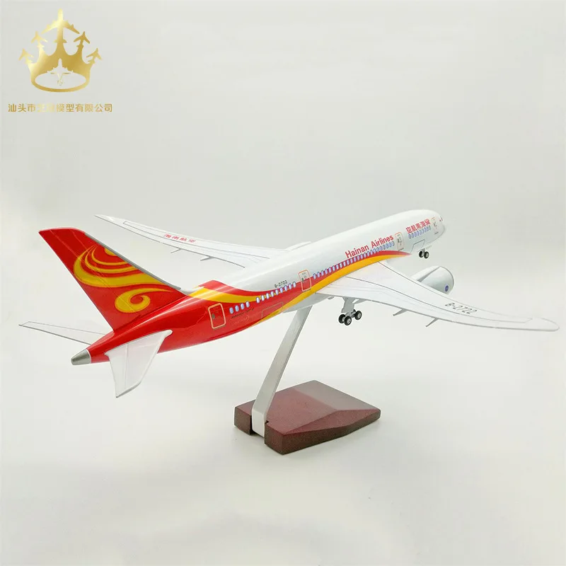 Boeing 787 Hainan Airlines с колесами и огнями, имитационная модель самолета, модель гражданского самолета, модель самолета, орнамент