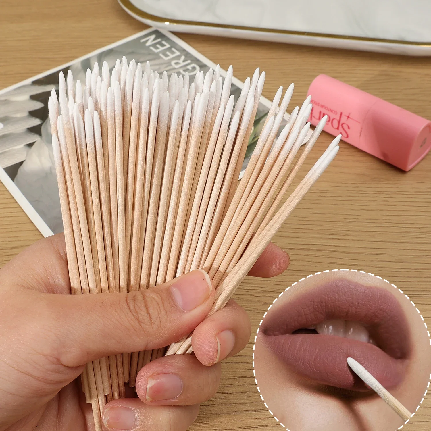 100/1000 ชิ้นทิ้งชี้ผ้าฝ้าย Swabs ความงามอเนกประสงค์ป้องกันฝุ่น Double/single Headed นุ่มสบายผ้าฝ้าย Swabs