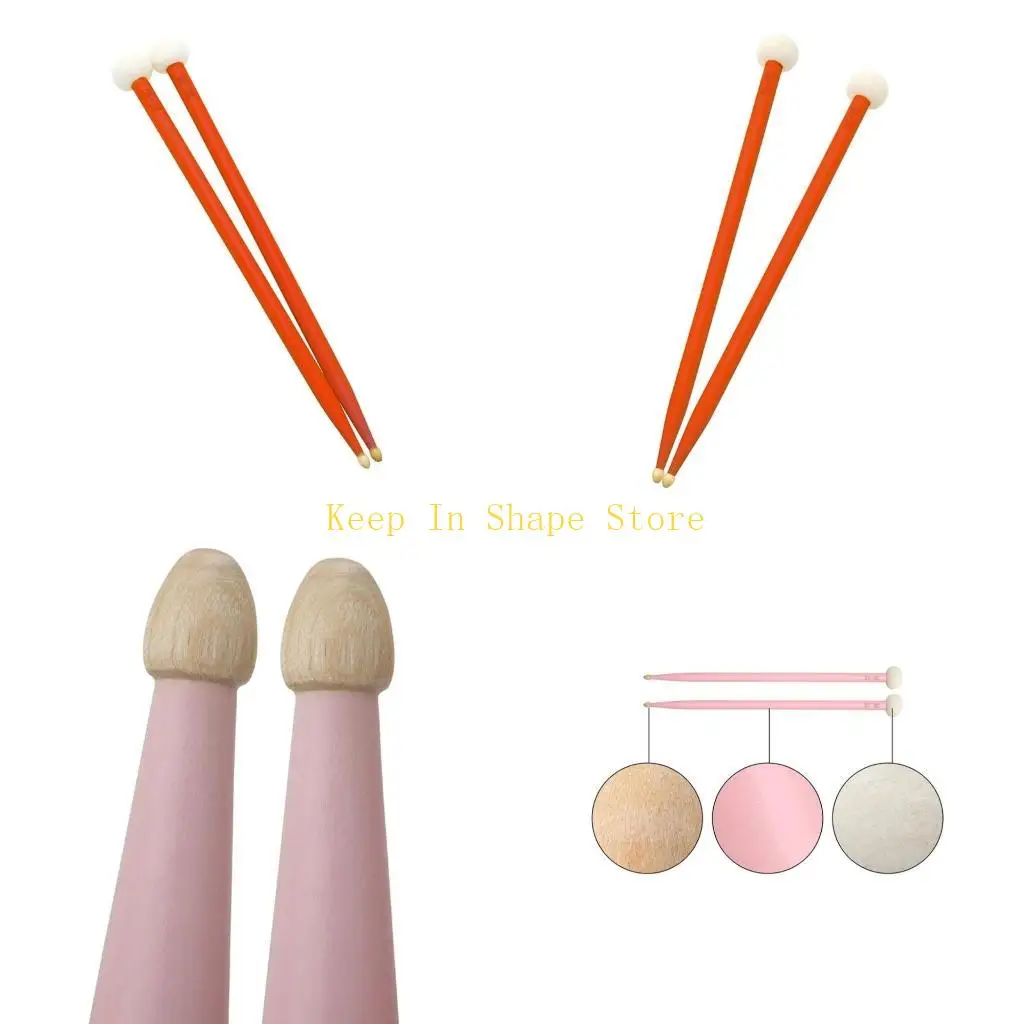 

U1JC 1 Пара двойные барабанные палочки мягкие войлочные головки молотка для перкуссии для перкуссии