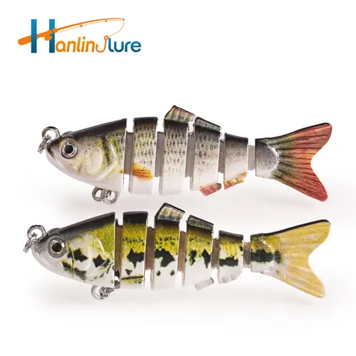 Hanlin 7 cm/2,76 pulgadas 8g Mini multiarticulado Shad Swimbait señuelo de pesca segmentado cebo oscilante pesca Crankbait aparejos para lubina