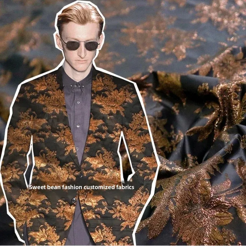 

Металлическая проволока, парча, жаккардовая ткань, винтажный костюм, окрашенный в пряже, пальто, платье, одежда, европейский бренд, модельер, ткань для шитья своими руками