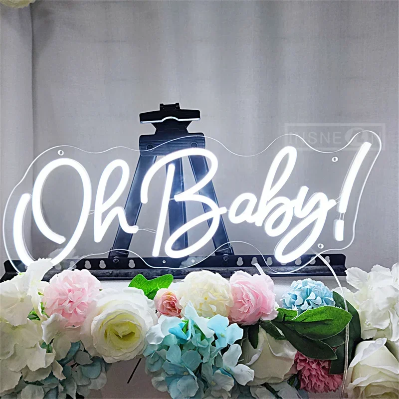 led neon sign for birthday party decor oh baby casamento luz casa quarto decoracao de parede pendurada presentes noite 5v usb 01