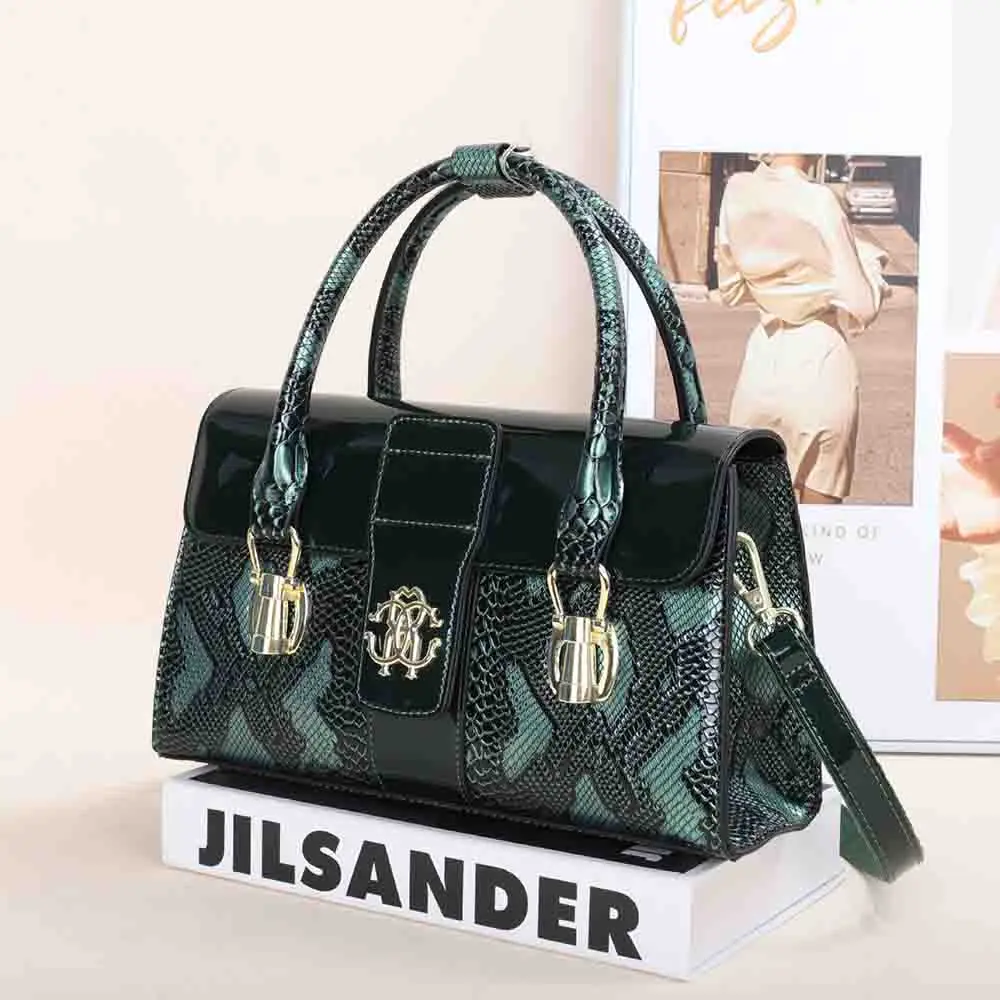 Luxury Women Tote Bag High Quality Patent Leather Purses Chic Ladies Snake Skin Handbag Fashion Crossbody Sac A Main 2023 New