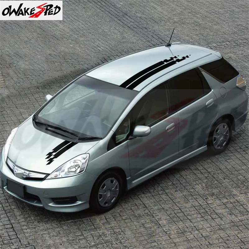 

For Honda Shuttle Sport Stripes Styling Car Hood Roof Decor Stickers Film Auto Body Exterior Tuning Accessories Vinyl Decals