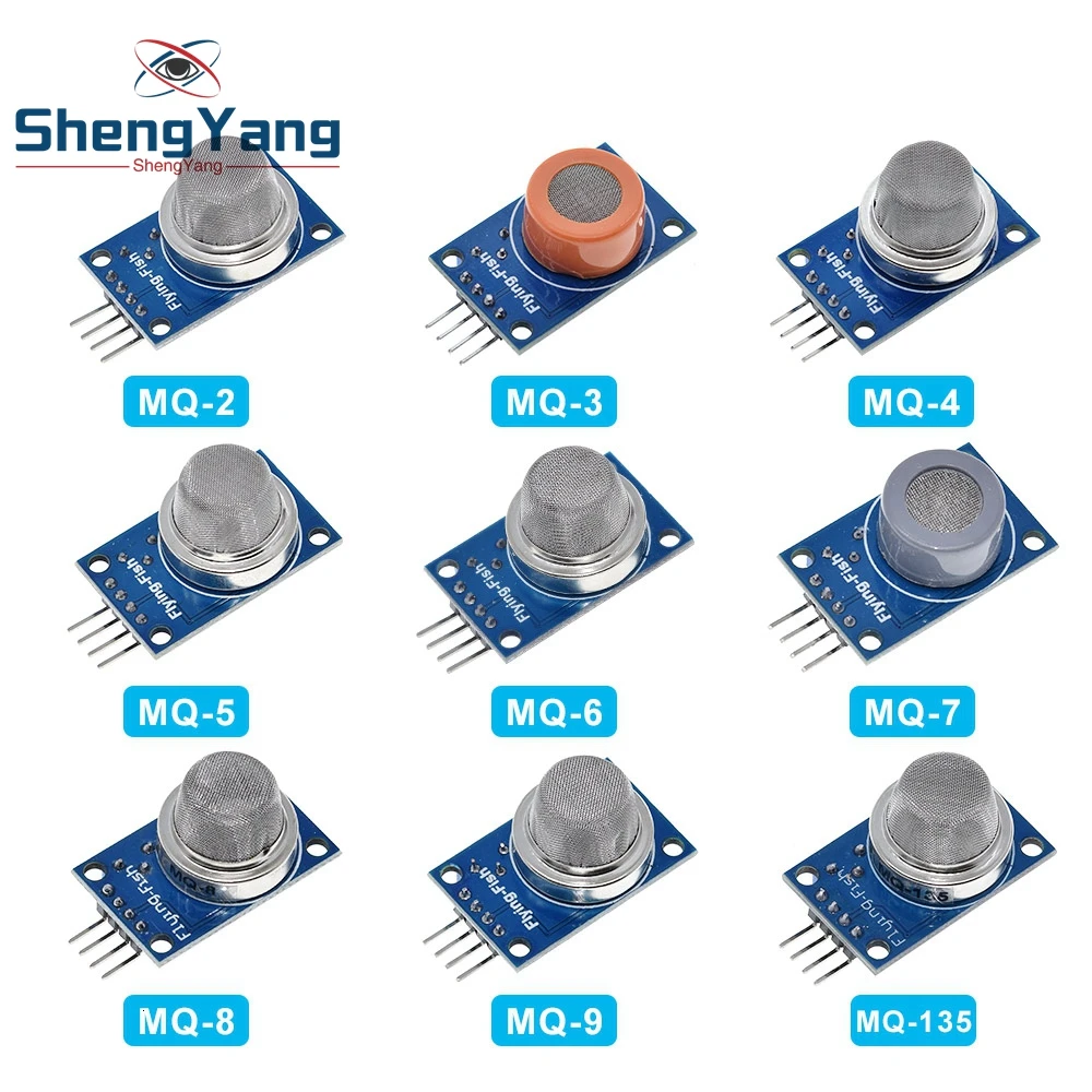 TZT 9 PCS/1 Lot Gas Detection Sensor Module MQ-2 MQ-3 MQ-4 MQ-5 MQ-6 MQ-7 MQ-8 MQ-9 MQ-135 Sensor Module Gas Sensor Starter Kit