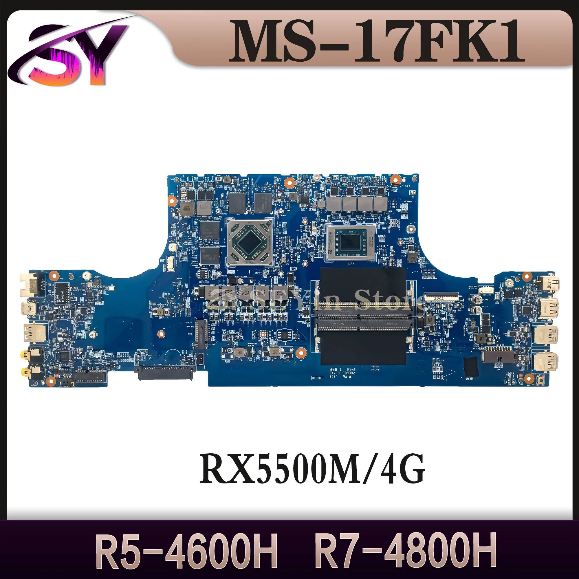 MS-17FK1 Laptop Motherboard R7-4800H R5-4600H RX5300M/RX5500M Mainboard For BRAVO 17 A4DDR MS-17FK MS-17FK1 100% Tested