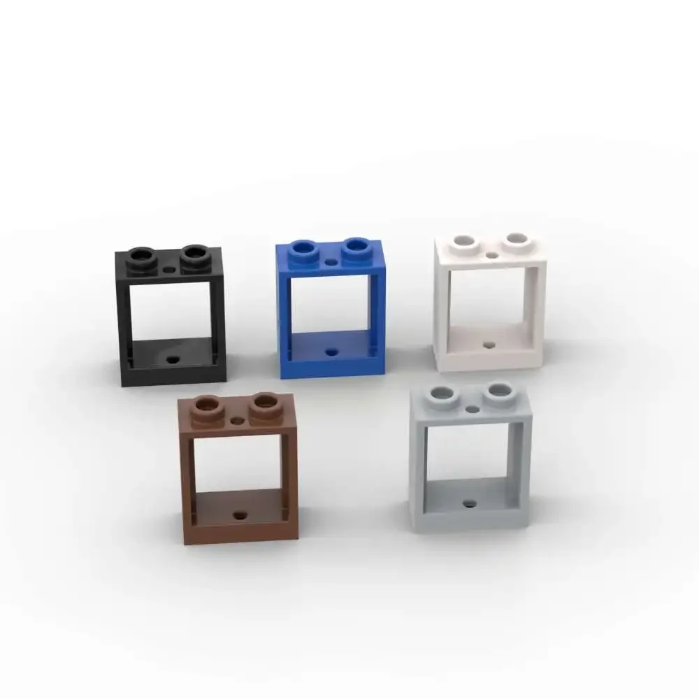 MOC 10 Uds 60592 1x2x2 ventana frontal plana Kit de bloques de construcción casa ladrillos rompecabezas de partículas Idea juguetes niños cumpleaños regalo de Navidad